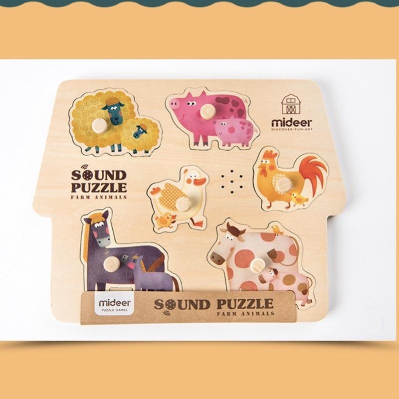 Đồ Chơi Gỗ Bảng Lắp Ghép Âm Thanh Con Vật Sound Puzzle Farm Animals, Đồ Chơi Giáo Dục Cho Bé