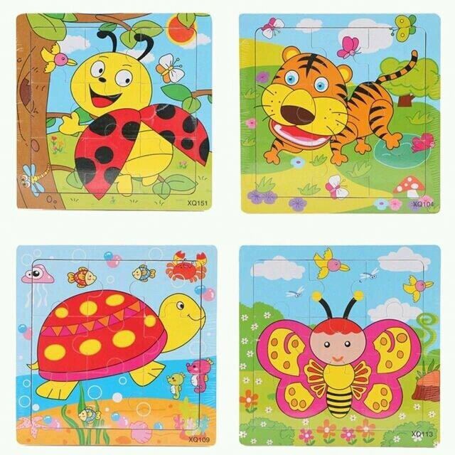 Đồ chơi tranh ghép gỗ 9 miếng hình động vật - giao thông cho bé