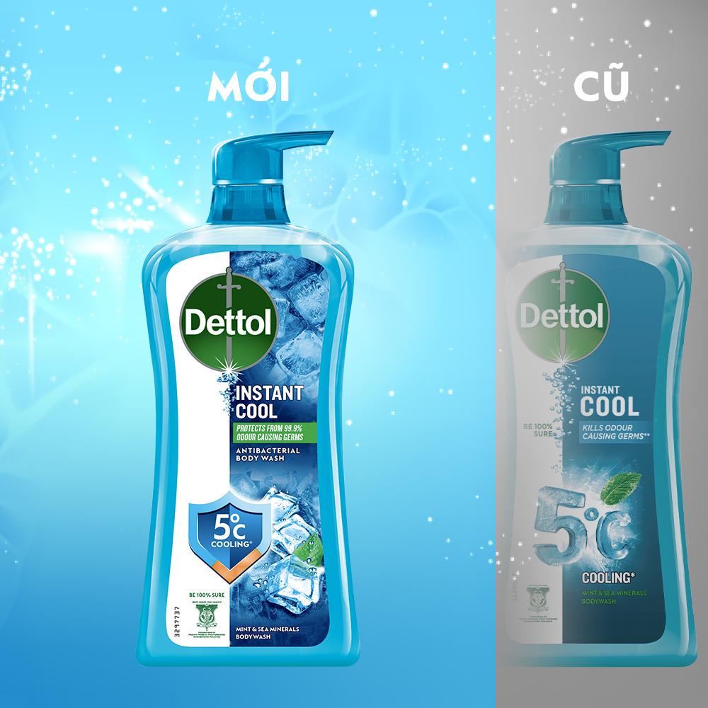 Sữa tắm Dettol mát lạnh tức thì - chai 950g