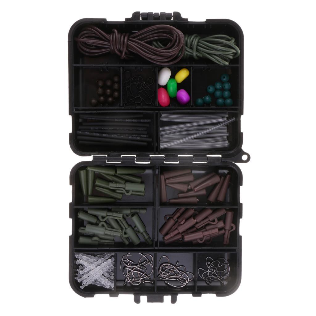 147pcs Fishing Terminal Tackle, Fishing Tackle Box, Hooks, Fishing Beads, Snaps Accessories Set