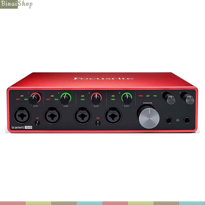 Focusrite Scarlett 18i8 (Gen 3) - Sound Card Thu Âm Chuyên Nghiệp 18in, 8 Our- Hàng chính hãng