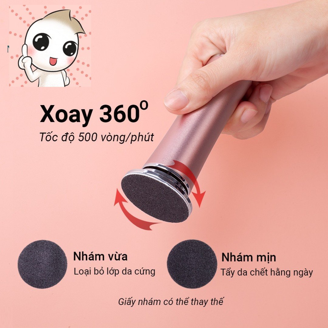 Máy Chà Gót Chân Cao Cấp TL-DS01 - Thế hệ mới nhất, máy tặng 60 miếng chà gót