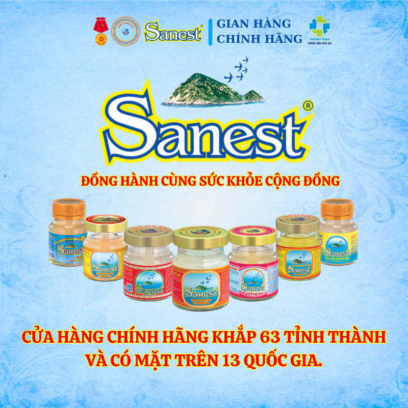 [Combo 10 lọ] Nước Yến sào Khánh Hòa Sanest dành cho người cao tuổi có đường đóng lọ 70 ml