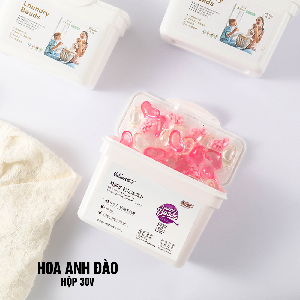 Viên giặt xả quần áo đồ vải 3 in 1, làm mềm, chất lưu hương dạng túi gel Minh House