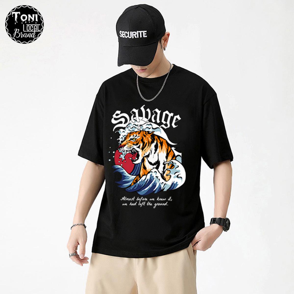 Áo Thun Tay Lỡ Local Brand SABAGE Cotton 100 form rộng nam nữ Unisex
