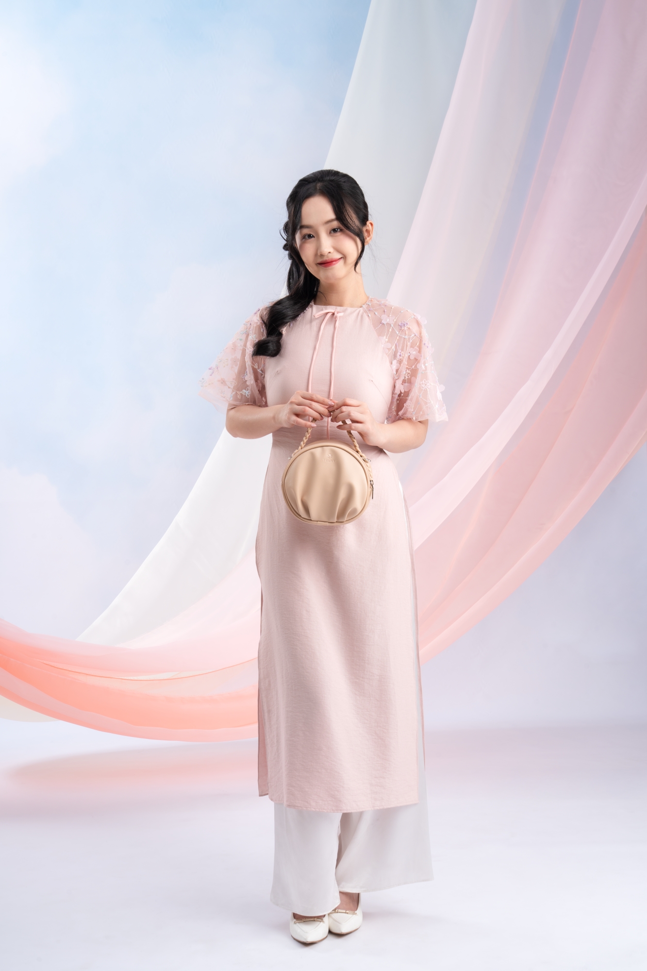 Túi Yuumy ( Thời trang nữ thiết kế nhún dáng tròn size 19 - Túi đeo chéo da Seasand YN264 )