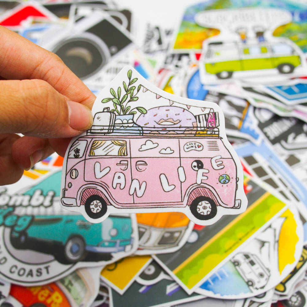 Combo 3 Hộp Sticker Hình Dán - TRAVEL (Travel, Vanlife, Camera)