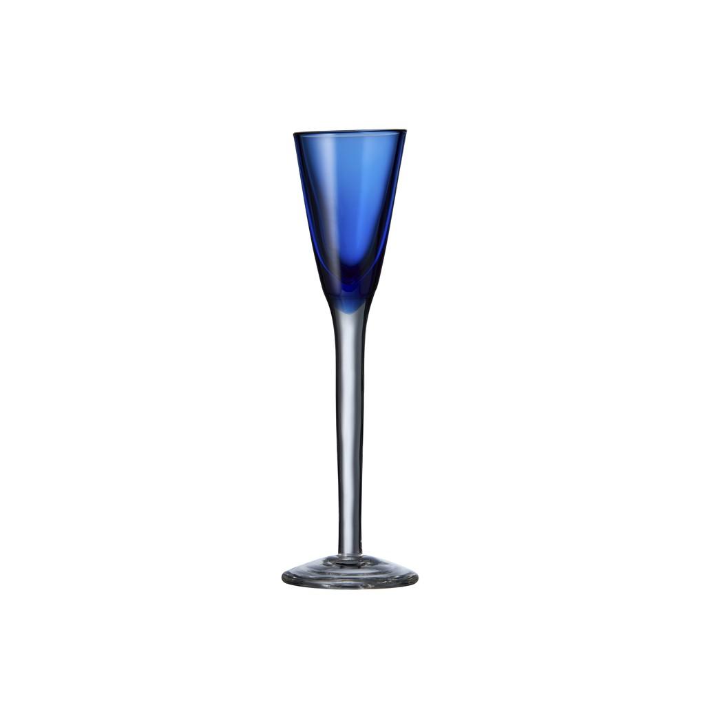 Bộ 6 ly uống shot, màu xanh dương. Nhãn Lyngby Glas Đan Mạch