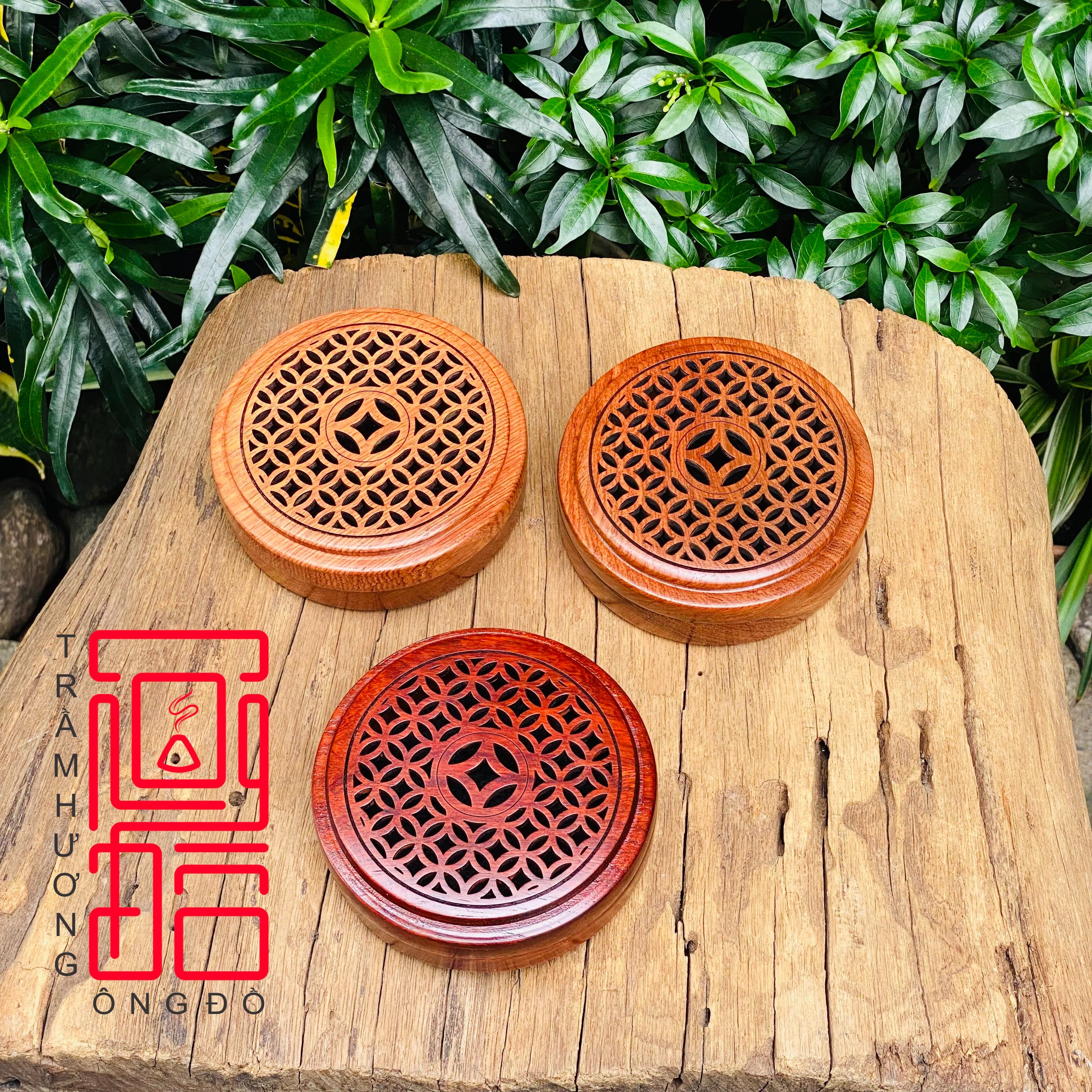 Hộp Gỗ Xông Nhang Vòng Trầm Hương, Nhang Khoanh 2 Giờ 4 Giờ