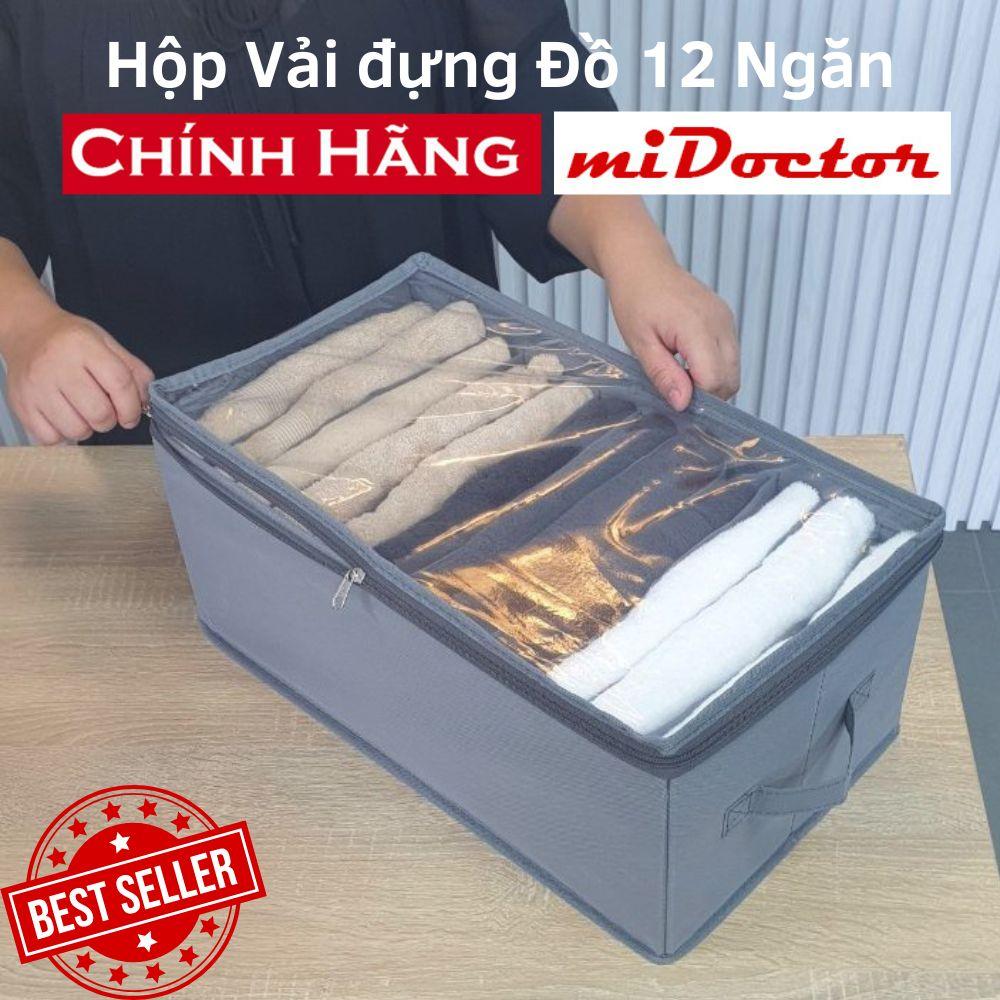 Hình ảnh Hộp vải đựng quần áo chia 11 -12 ngăn đựng đồ đa năng - Chính Hãng miDoctor