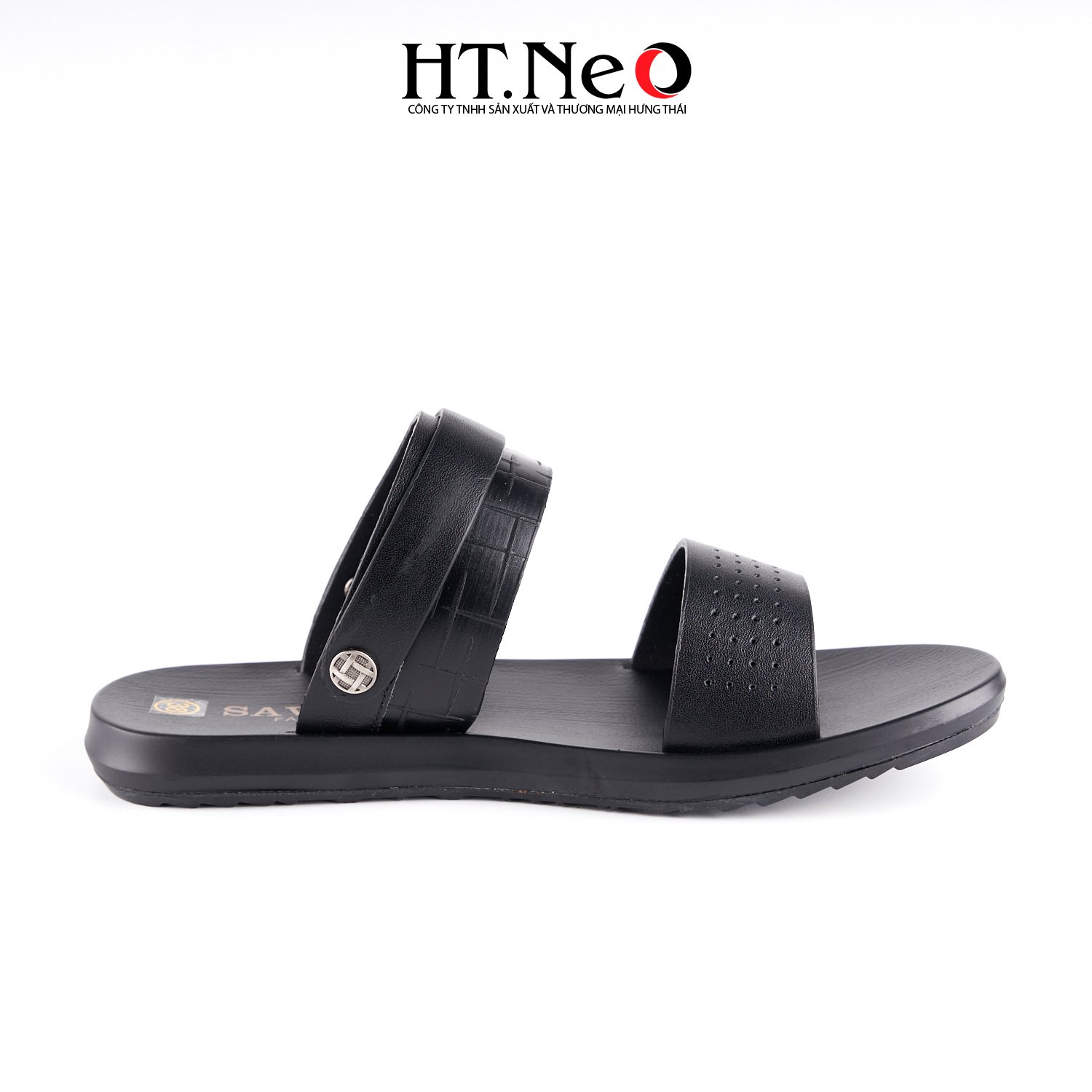 Dép Sandal Nam,dép quai ngang da bò thật cao cấp HT.NeO đế kếp hàng đế khâu SD163