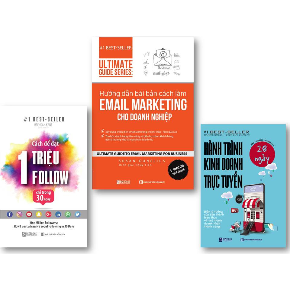 Bộ Sách Hướng dẫn bài bản cách làm Email Marketing cho doanh nghiệp | Ultimate Guide Series , Hành trình kinh doanh trực tuyến 28 ngày ,Cách Để Đạt 1 Triệu Follow Chỉ Trong 30 Ngày