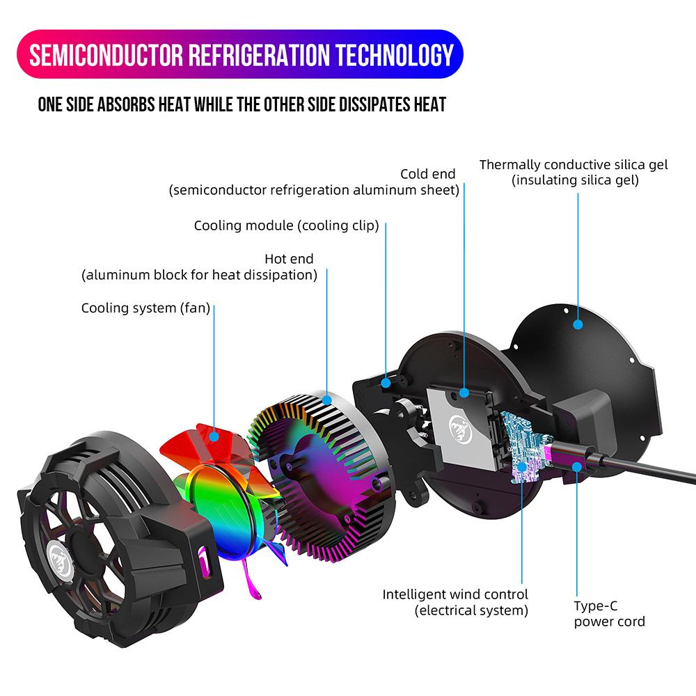 HXSJ P10 Portable Mobile Phone Heat Dissipation Clip Retractable Cooer Fast Heat Dissipation Wide Compatibility