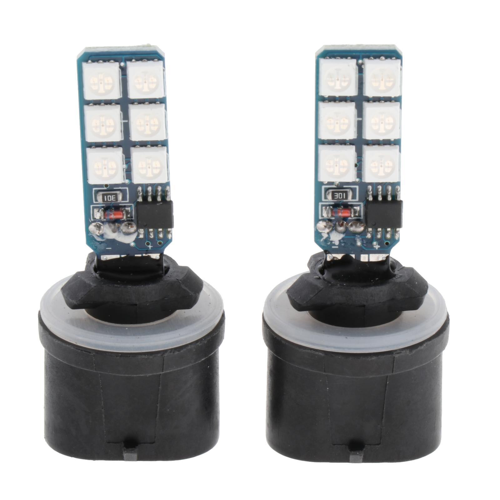 2pcs 880 881   RGB LED Car Headlight Fog Lights Lamp Bulbs