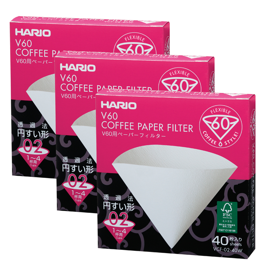Combo 3 Hộp Giấy lọc cà phê Hario V60 40 tờ