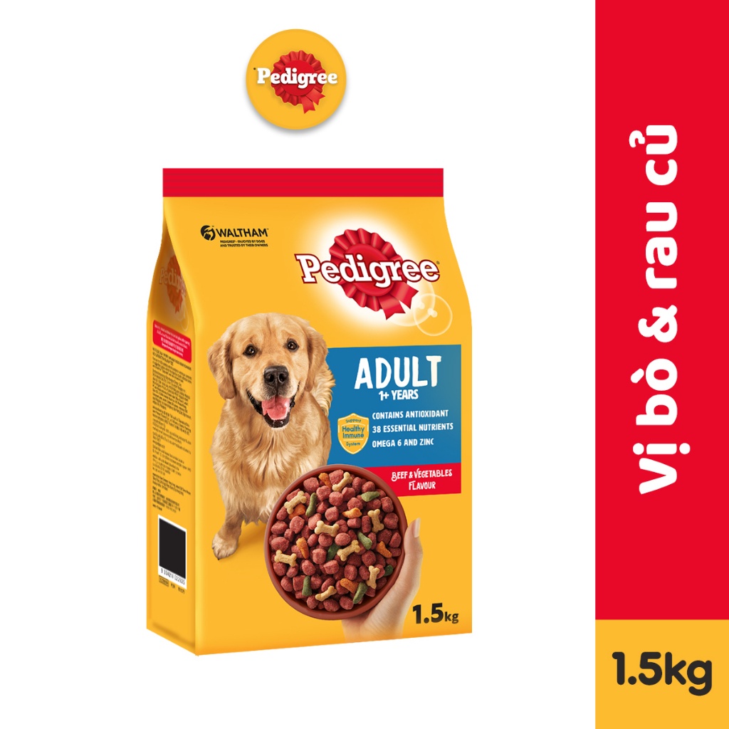 Bộ 2 túi thức ăn PEDIGREE cho chó lớn dạng hạt 1.5kg (2 túi)