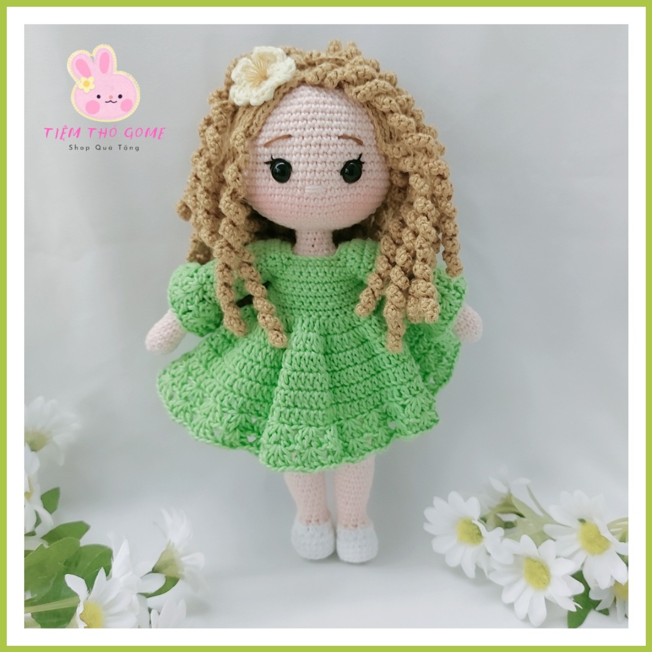 Búp bê nhồi bông, búp bê len móc handmade, búp bê Rosaline 21, quà cho bé