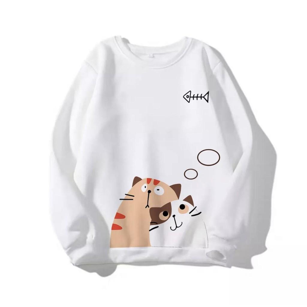 ÁO SWEATER IN MÈO DỄ THUƠNG