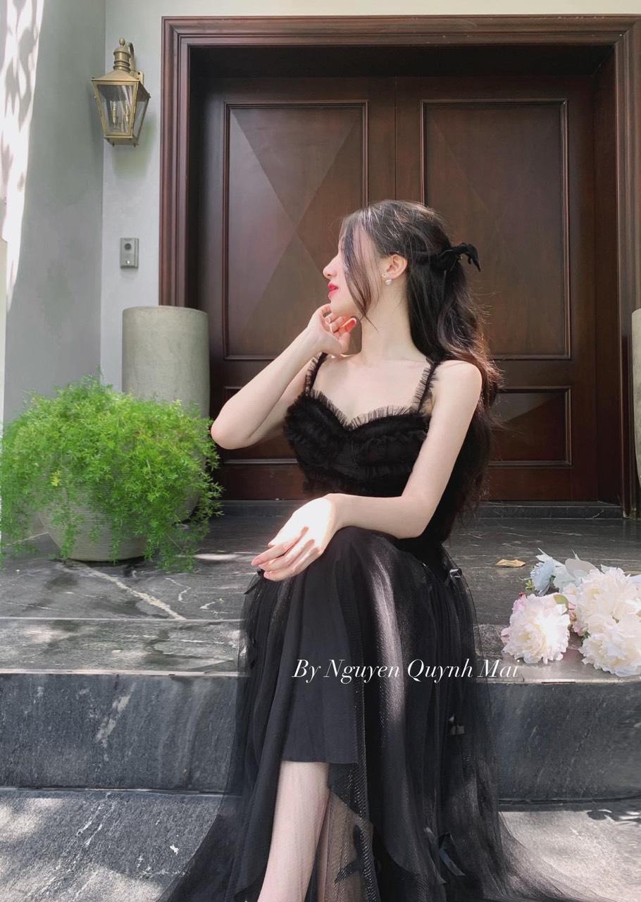 SET ĐI TIỆC, SET 2 MÓN ÁO CROPTOP 2S REN PHỐI CHÂN VÁY DÀI 2 LỚP CỰC SANG
