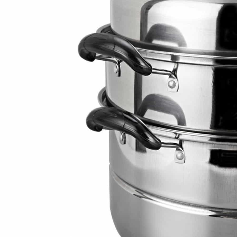 Nồi Hấp Inox Đa Năng 3 TẦNG 28CM Dùng Cho Cả Bếp Từ Và Bếp Ga Thiết Kế Hiện Đại Tiện Dụng