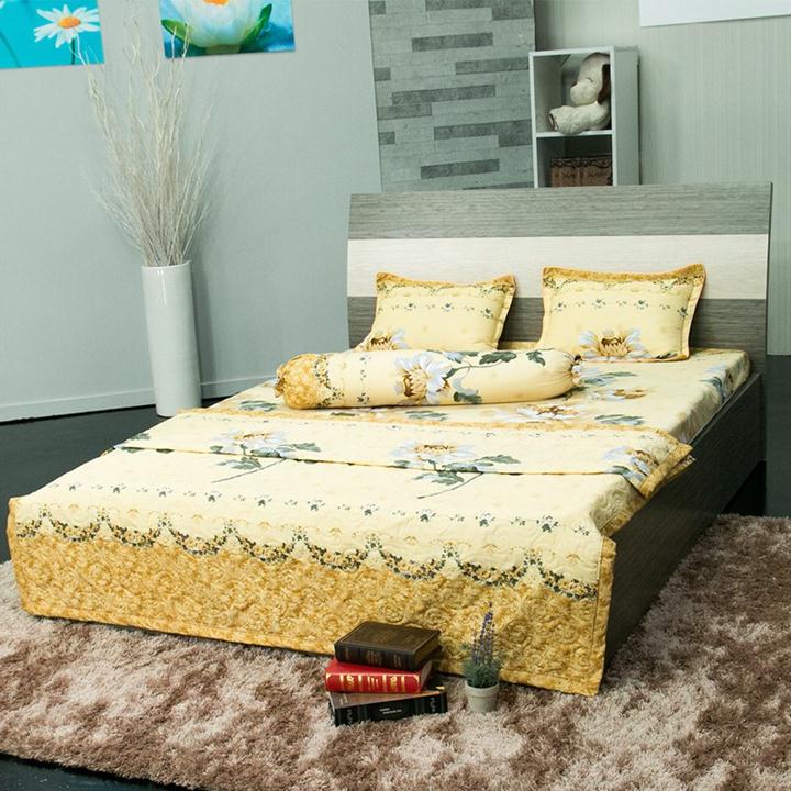 BỘ CHĂN GA COTTON PHA POLY CÚC VÀNG