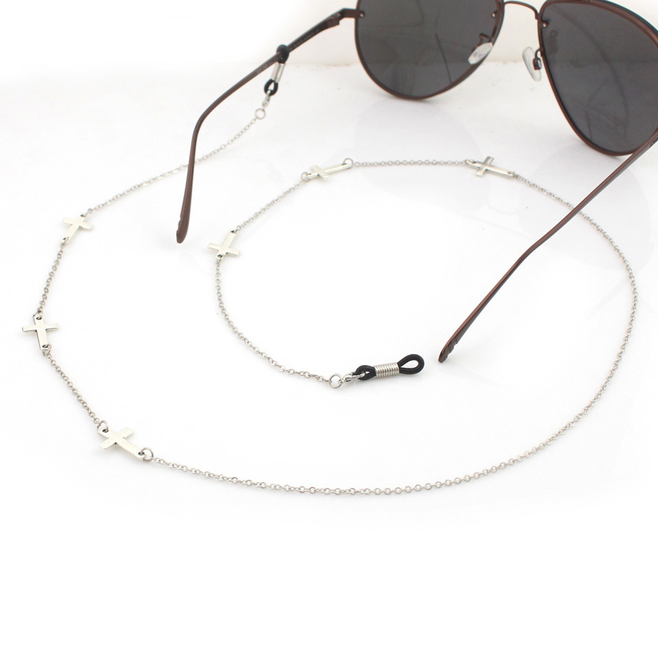 Dây đeo gọng kính chuỗi chữ thập titan không han gỉ unisex cá tính cool ngầu punk rock dây đeo khẩu trang mặt nạ airpod