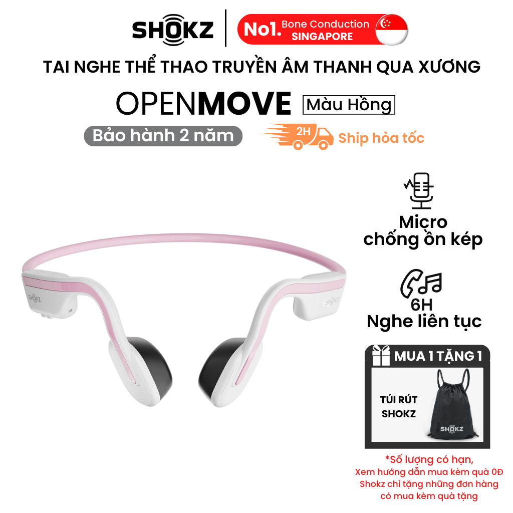 Tai Nghe Bluetooth Thể Thao Truyền Âm Thanh Qua Xương SHOKZ OPEN MOVE S661  - Hàng chính hãng