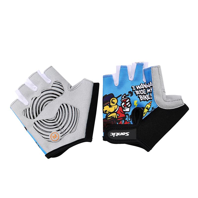 Santic Mùa Hè Trẻ Em Mới Của Găng Tay Xe Đạp 3-6 Năm Tuổi Bé Trai Và Bé Gái Xe Đạp Chống Trơn Trượt Ngắn ngón Tay Găng Tay Thể Thao Thoáng Khí