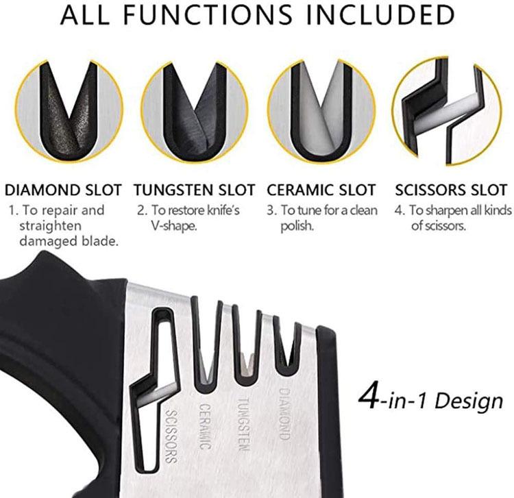 4 in 1 nhà bếp mài dao mài dao và kéo chuyên nghiệp dao chuyên nghiệp