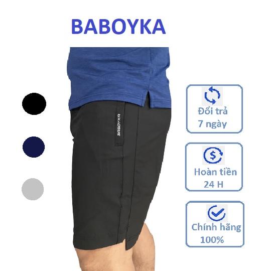 Quần Đùi Nam Chất Liệu Gió Dày Dặn Co Giãn Thoải Mái Logo In Cao Thành BABOYKA