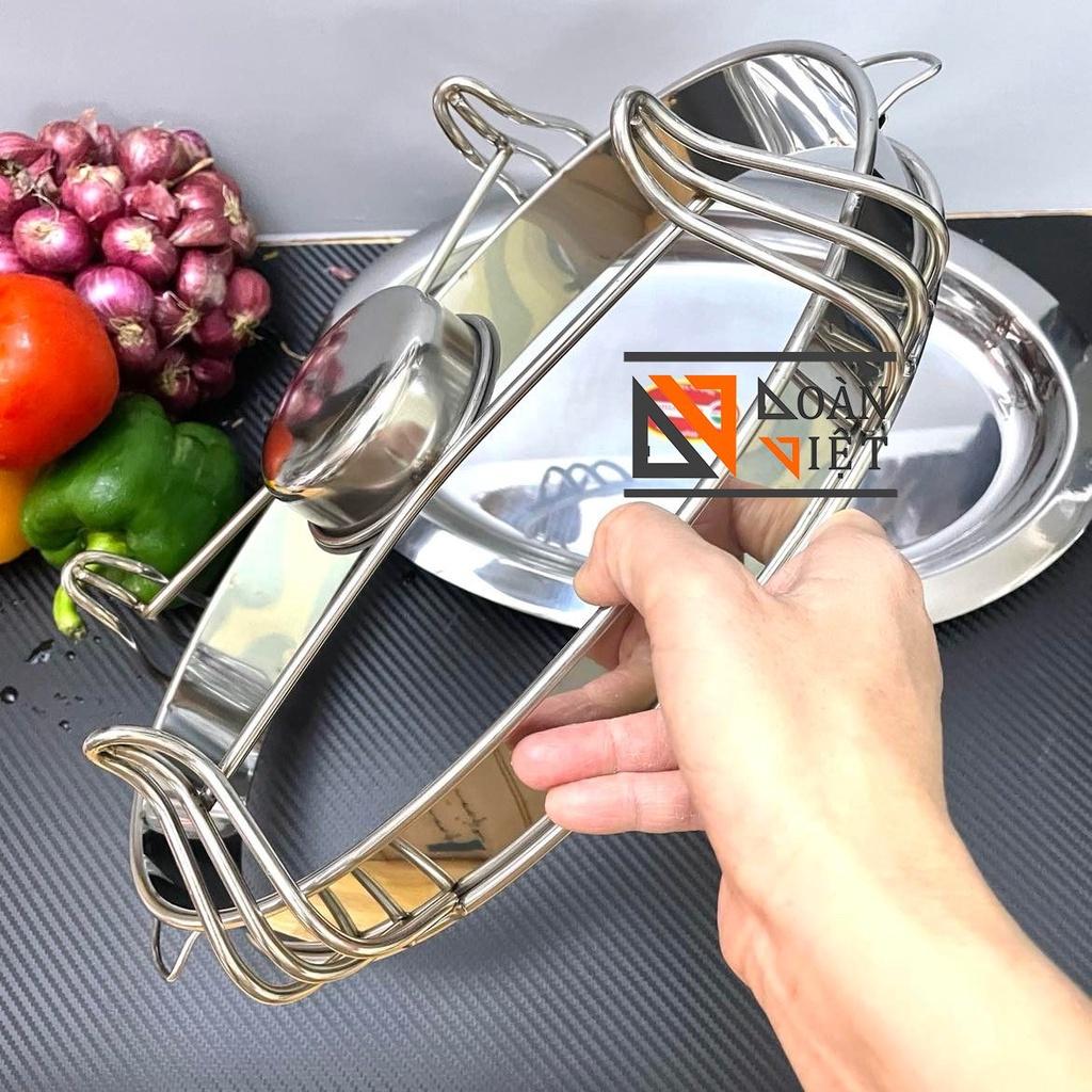 Dĩa Hột Xoài Inox C.Lượng Làm Bò Né, Bò Xào Bông Thiên Lý, Mực Né. . . Kèm Bếp Cồn Inox C.Lượng - Dụng Cụ Nhà Bếp, Nấu ă