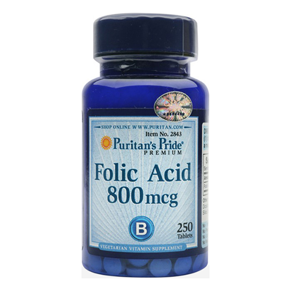 Thực Phẩm Chức Năng - Viên Uống Ngăn Ngừa Thiếu Máu Puritan'S Pride Folic Acid 800Mcg (250 Viên)