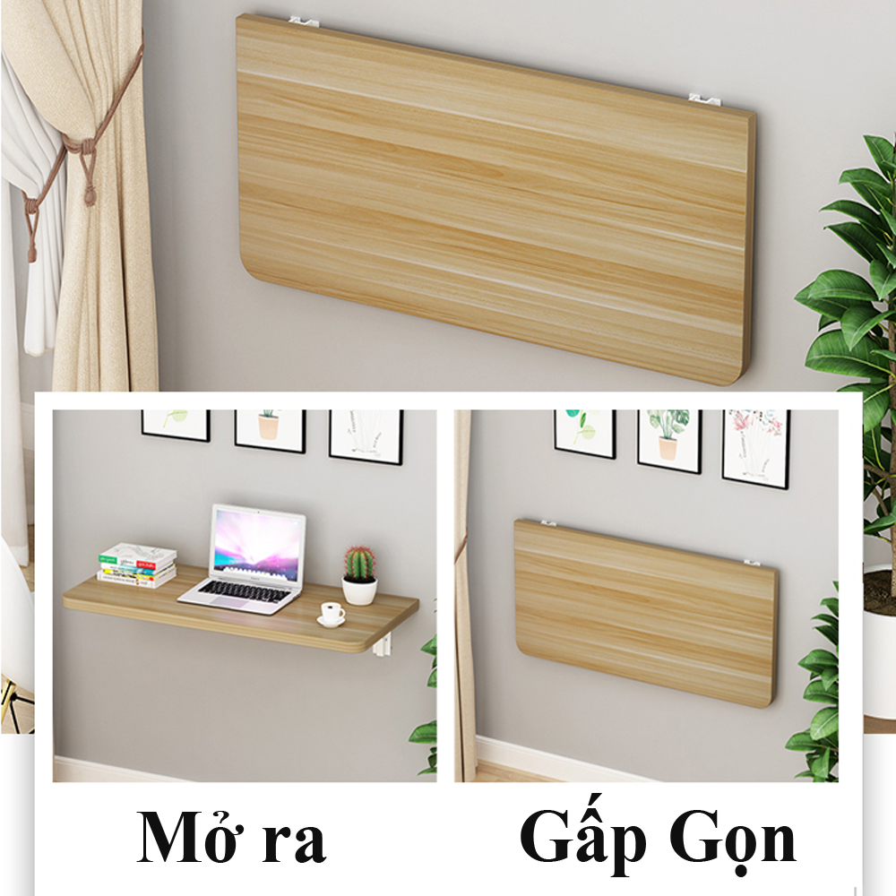 Bàn, Kệ Để Đồ phòng Ăn Đa Năng BK2006 Mặt Gỗ ép Cao Cấp Chống Nước (40x80cm) Thiết Kế Treo Tường Thông Minh Dễ Dàng Gấp Gọn