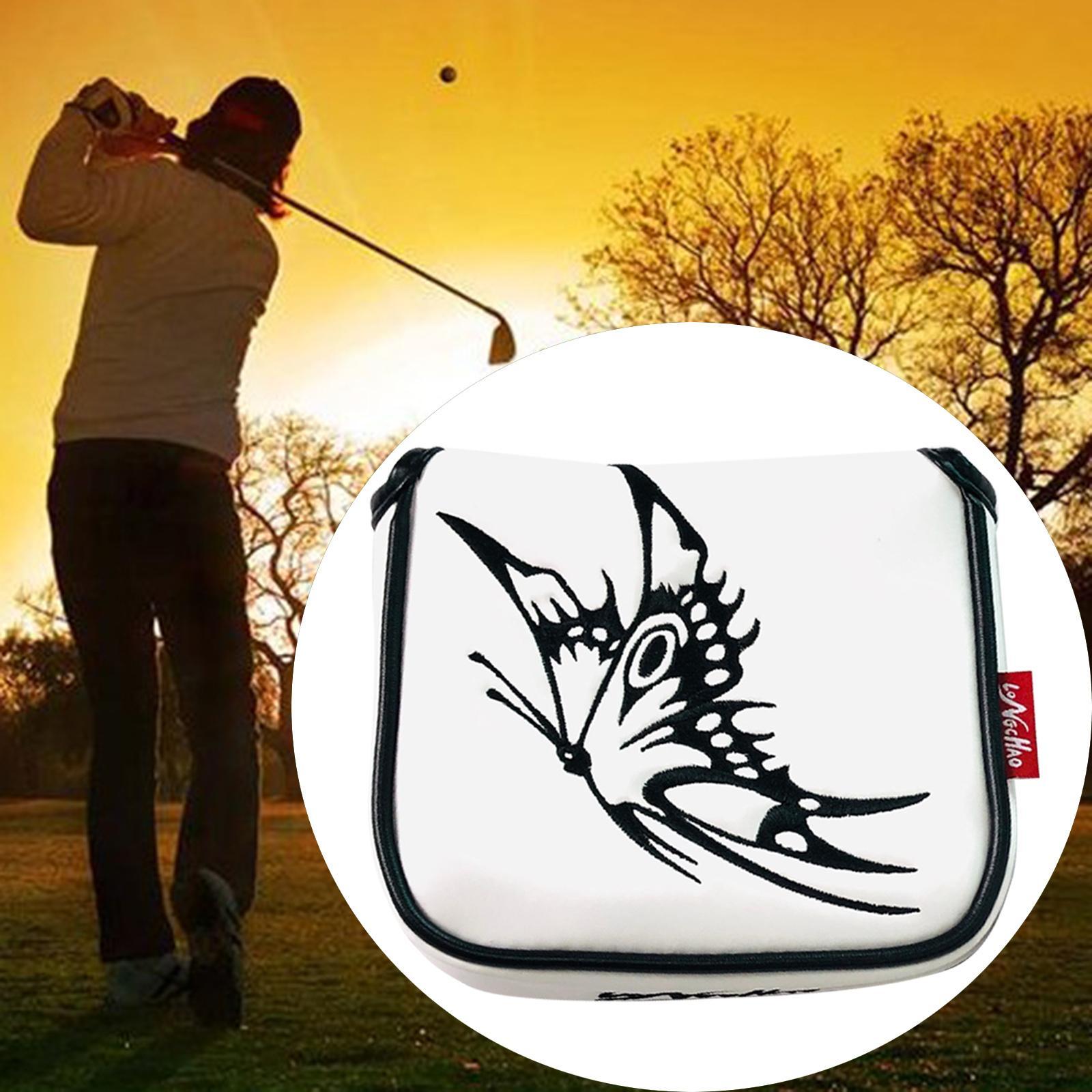 2PCS Universal Golf Mallet Putter Covers Headcover Magnetic Closure Guard