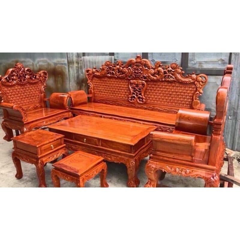 Bộ bàn ghế hoàng gia chất liệu gỗ xà cừ