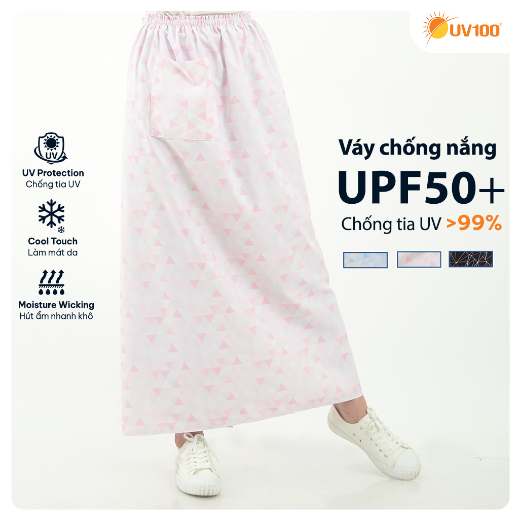 Váy chống nắng đa năng UPF50+ chống tia UV >99%, vải siêu nhẹ, thoáng mát UV100 CG20084