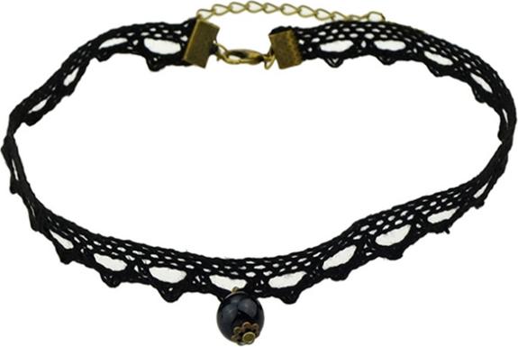 Vòng cổ choker tattoo V69 ren đen đính hạt
