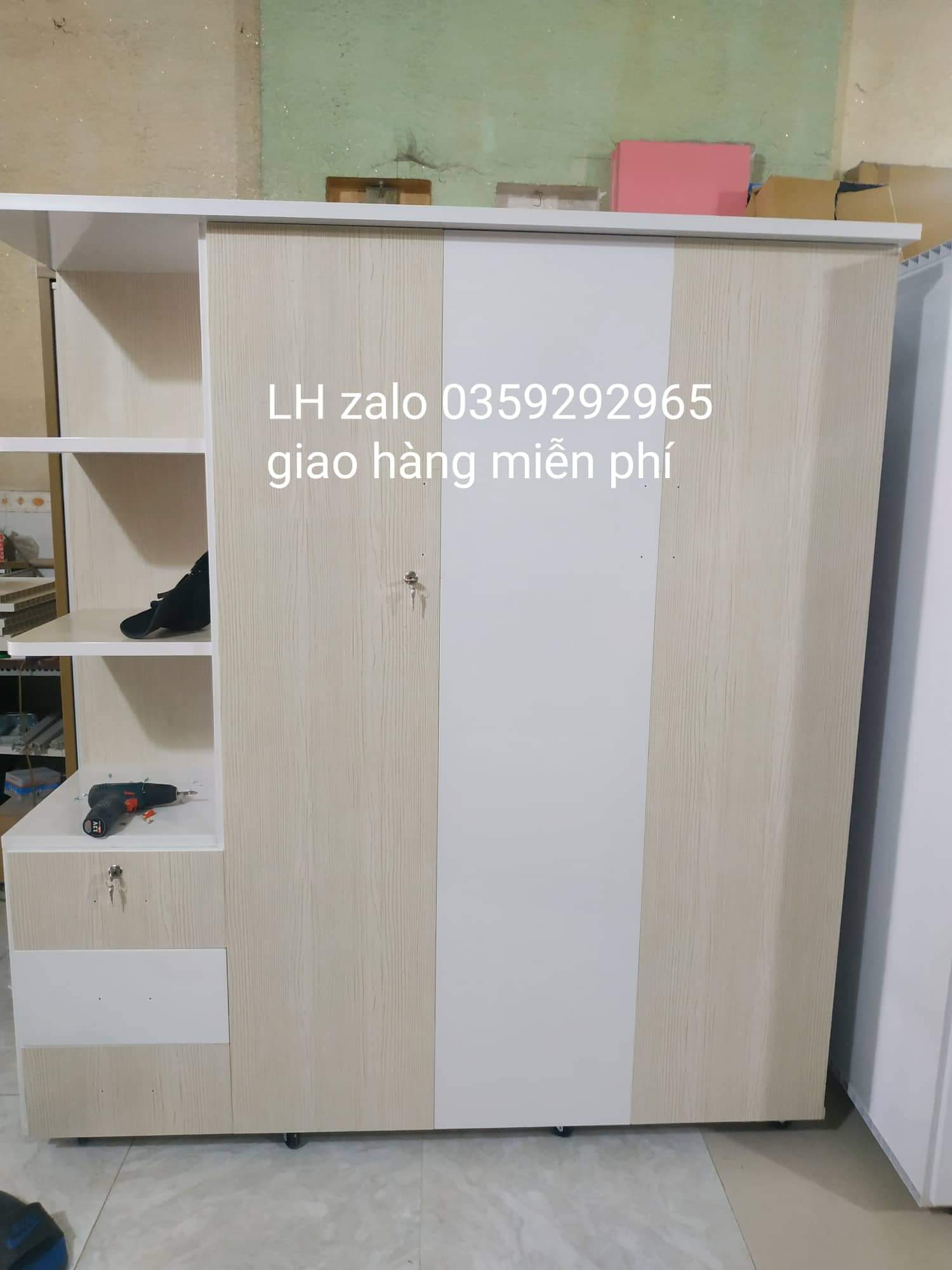 Tủ nhựa đài Loan 3 cánh 1 kệ