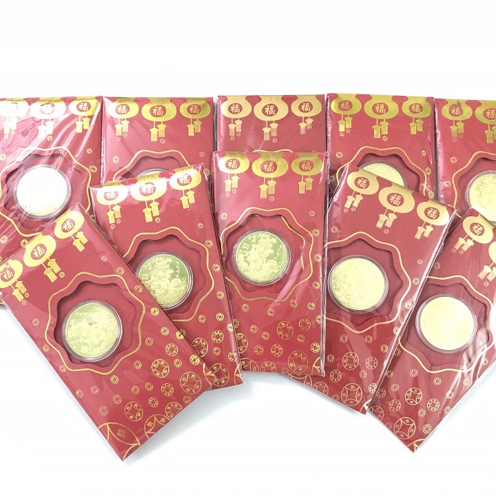 Bao Lì Xì Con Trâu Thần Tài màu Vàng, mang đến sự sung túc và may mắn cho gia đình; dùng để lì xì, treo trong nhà, cây hoa mai - SP002425