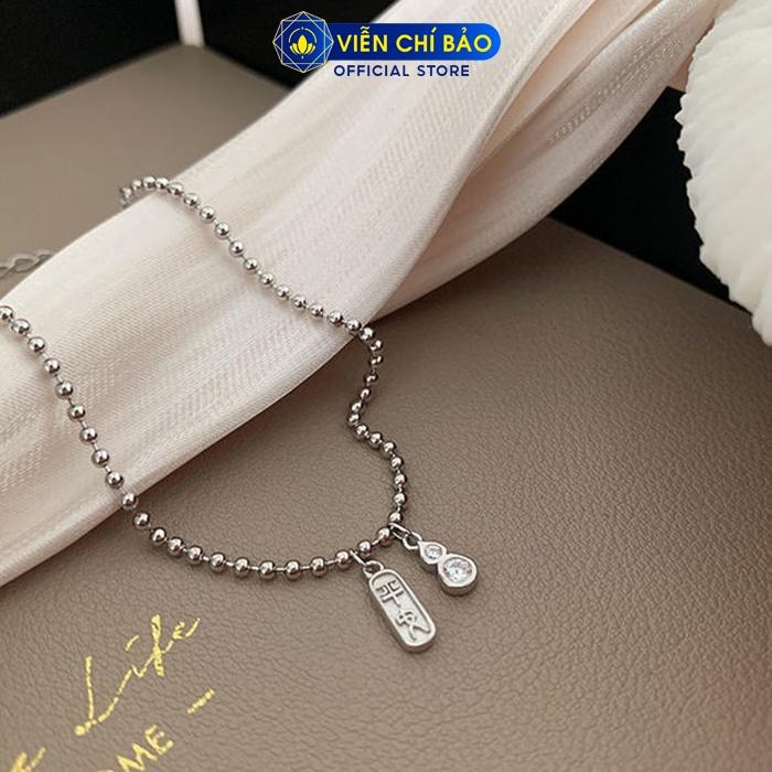 Lắc tay bạc nữ hồ lô đá trắng, vòng tay nữ bạc S925 thời trang phụ kiện trang sức nữ Viễn Chí Bảo L000270