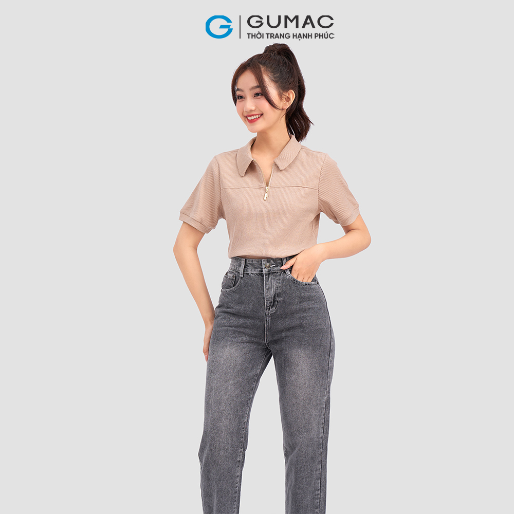 Áo polo GUMAC ATC11044 khóa kéo trẻ trung