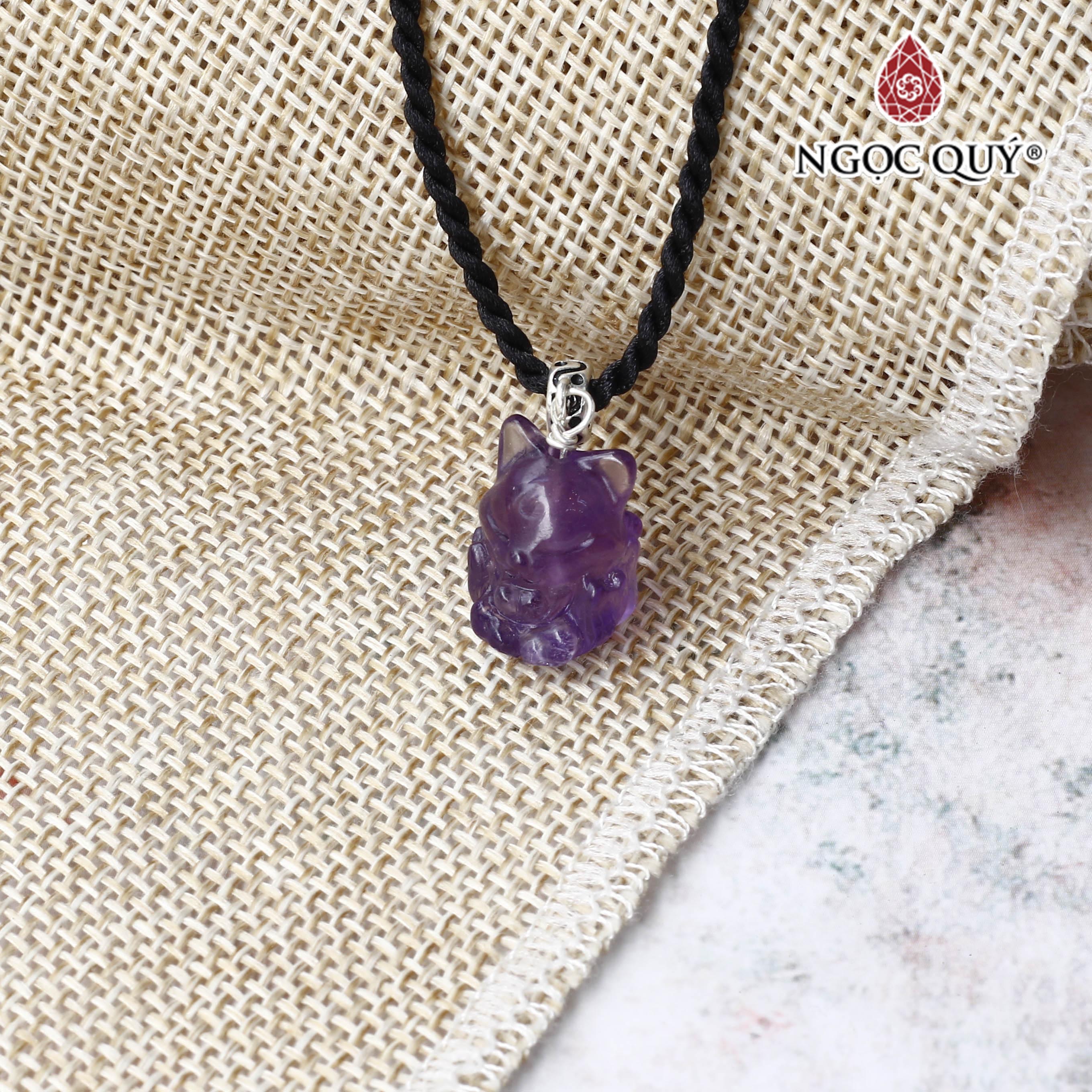 Mặt dây chuyền hồ ly thạch anh tím - Ngọc Quý Gemstones