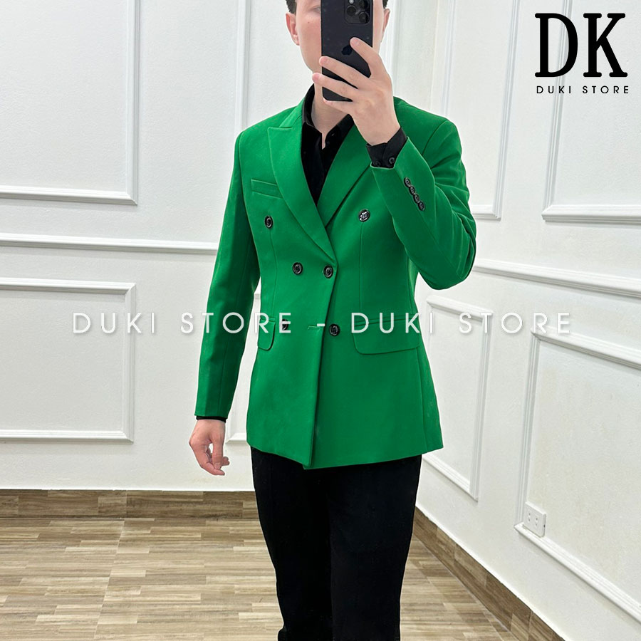 Áo vest nam, áo blazer nam 6 nút Hàn Quốc xanh lá cực sang EDK0004 - DUKI STORE