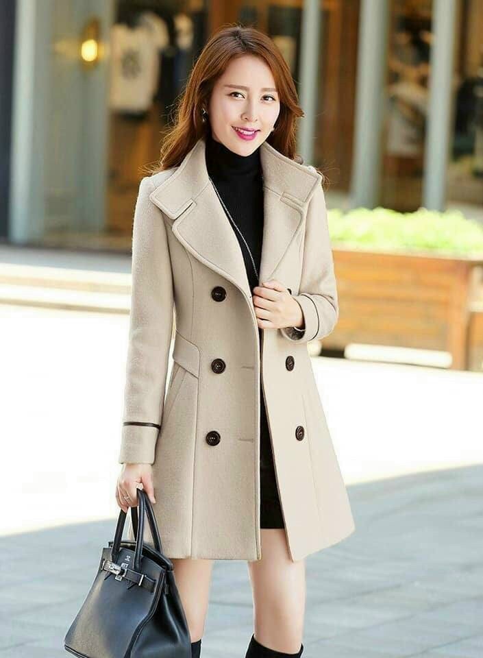 Áo Khoác Dạ Cổ Vest Dáng Ngắn Sang Trọng