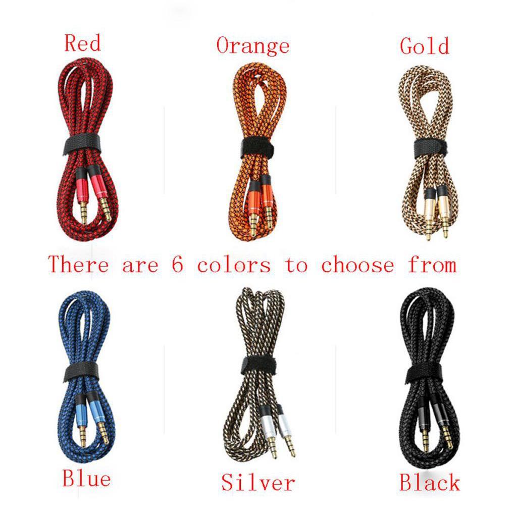 3.5mm Aux Audio Cable Nylon Braided Tablet AUX Audio HiFi Cord 1.5m 4.9ft
