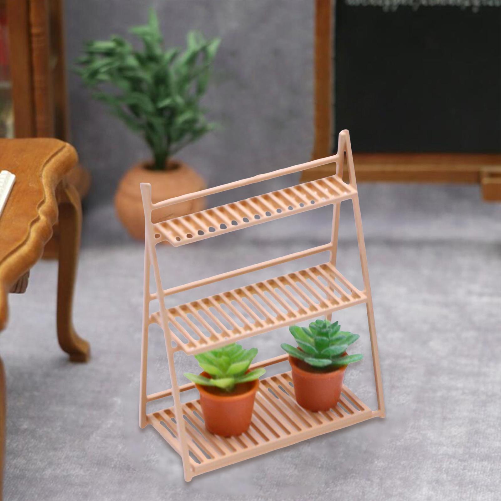 Dollhouse Flower Stand Dollhouse Furniture Accessories 3 Tier for Dollhouse