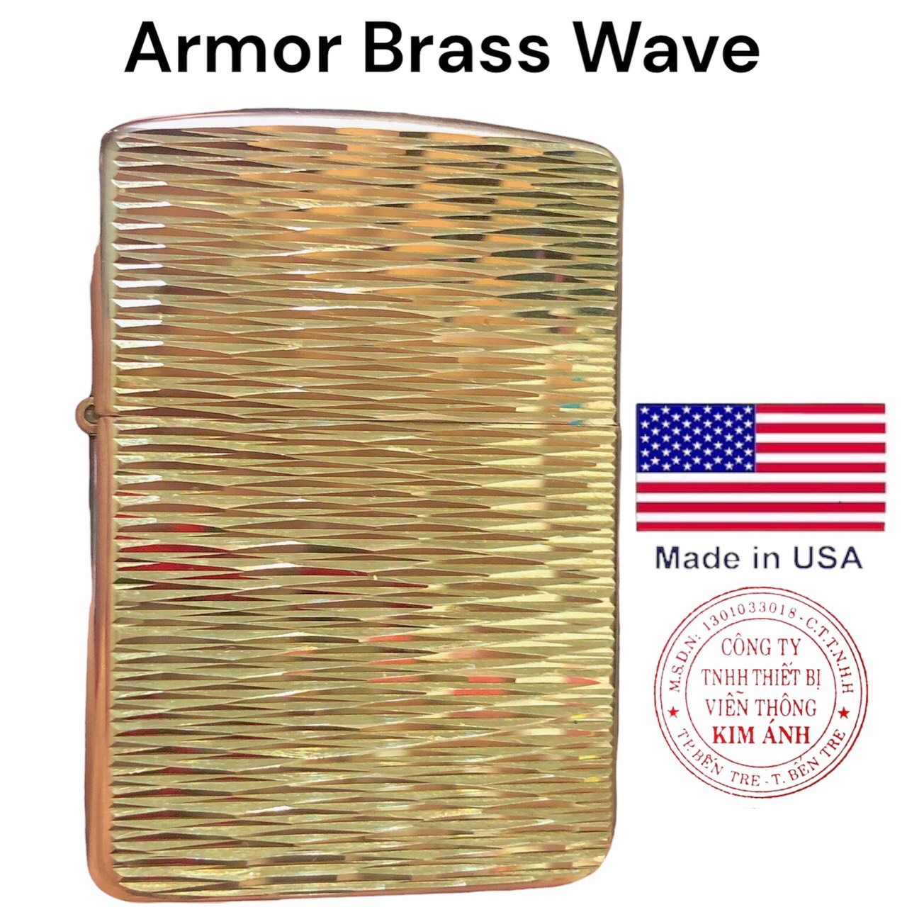 Bật lửa, hộp quẹt Zip po Mỹ Brass Armor Brass Wave làn sóng 2 mặt