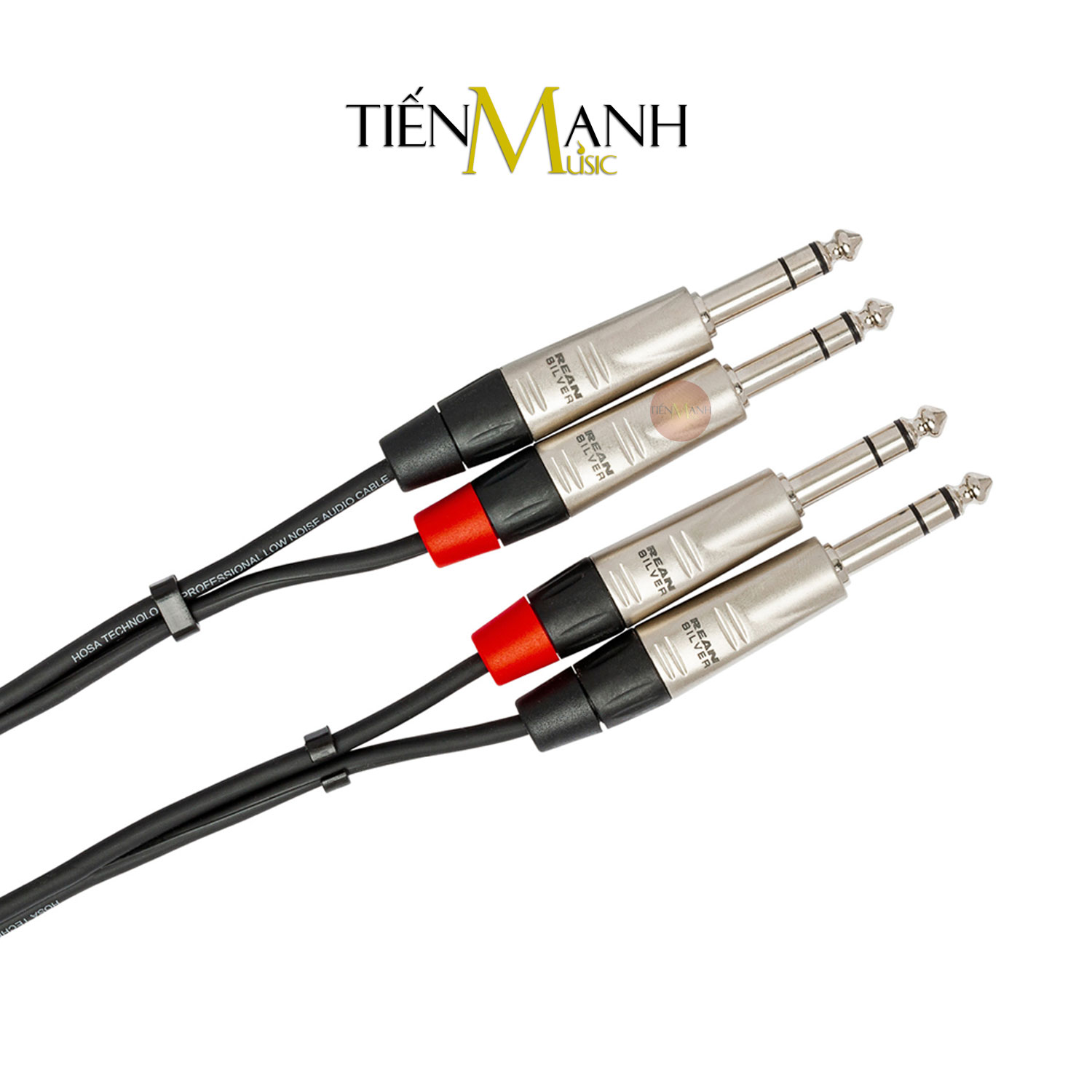 Dây Cáp Loa Kiểm Âm Hosa Pro REAN 2 Đầu 6ly Stereo TRS Dài 1.5m, 3m HSS-005X2, HSS-010X2 Cable 1/4 in Hàng Chính Hãng - Kèm Móng Gẩy DreamMaker