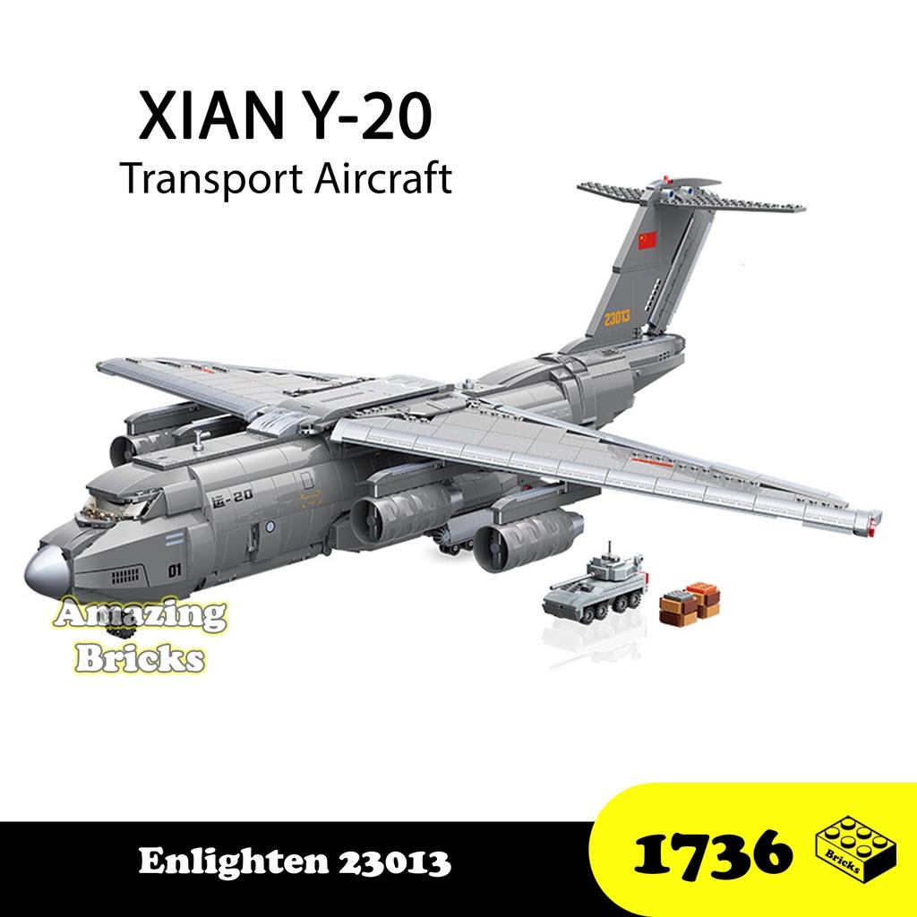 Đồ chơi Lắp ráp Máy Bay Chở hàng Xian Y-20, Enlighten 23013 Transport Aicraft, Xếp hình thông minh