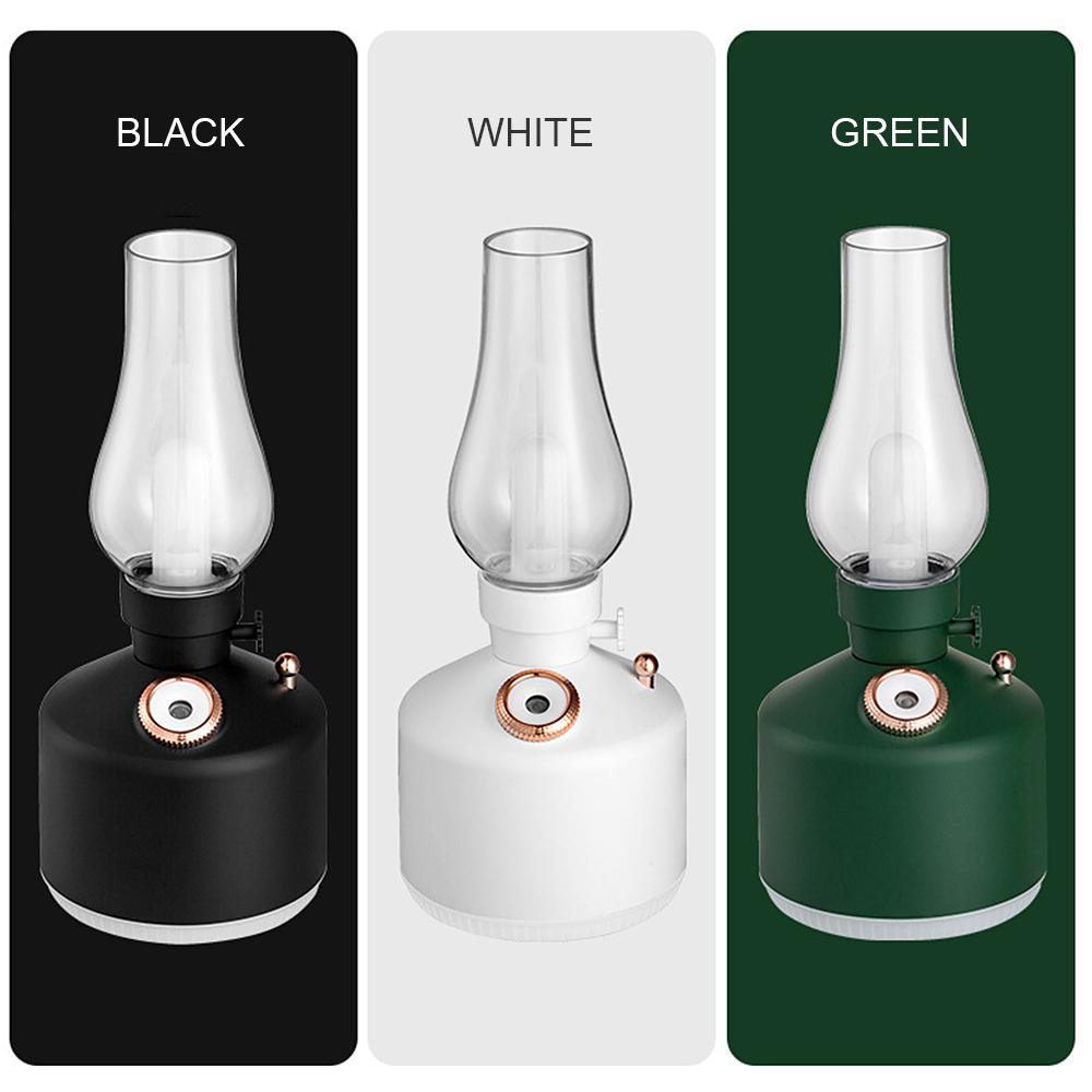 USB Rechargeable Misting Lantern Portable LED Retro Camping Light Flameless Tent Light with Air Humidifier for Home Out